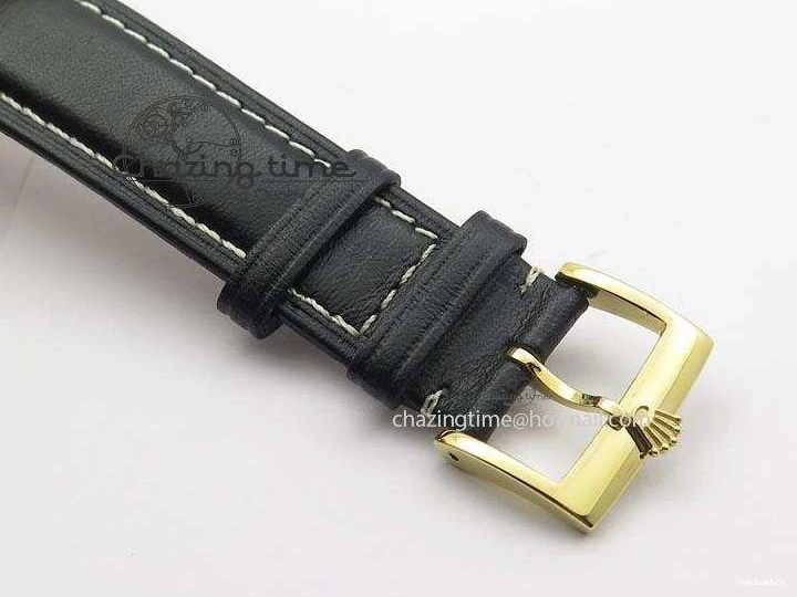 On Strap Black And Dial Numeral Date Leather A2824 Markers YG Cellini Brown Stick 0731